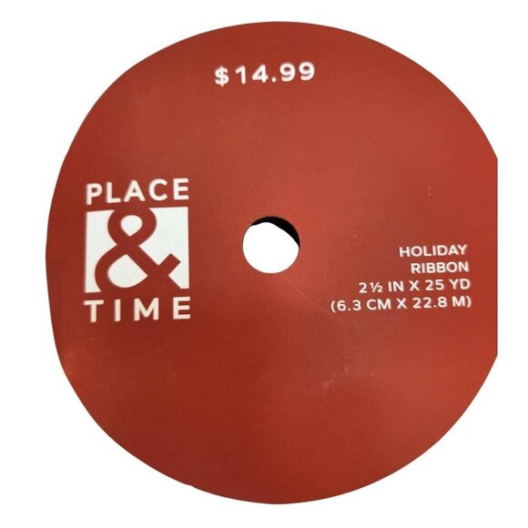 Buffalo Plaid Wire Edge Holiday Ribbon By Place & Time 2 Sizes Included: 2.5" X - Picture 3 of 6